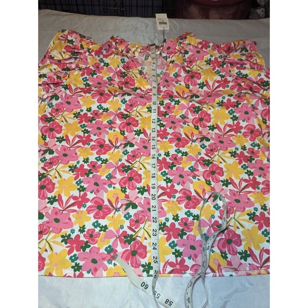 Kaktus Women's Floral Spring Colored Short Sleeve Blouse Size XXL - Picture 12 of 13